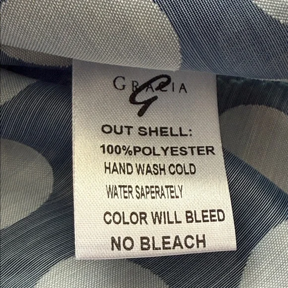 *NWT Gracie Sheer Polka Dot Paneled Button Up with Puff Sleeve Blouse Blue Large - Picture 4 of 4